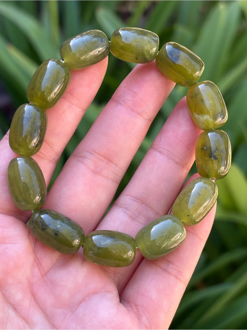 11mm Barrel Shape Stretchable Xiuyu Jade Bracelet 2678